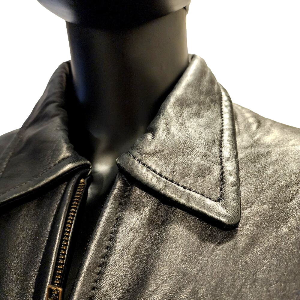 PETITE SOPHISTICATE WOMEN'S GENUINE LAMB LEATHER WING COLLAR ZIP JACKET - Picture 5 of 16